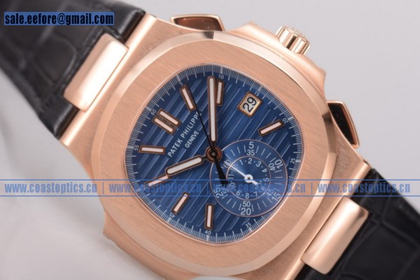 1:1 Replica Patek Philippe Nautilus Chrono Watch Rose Gold 5980/1ARL Blue (BP)